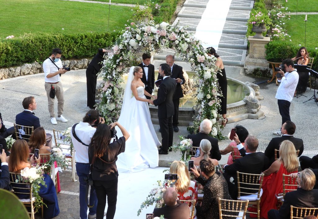 Sylvie Meis And Niclas Castello Getting Married In The Garden Of Villa Cora In Florence, Italy.