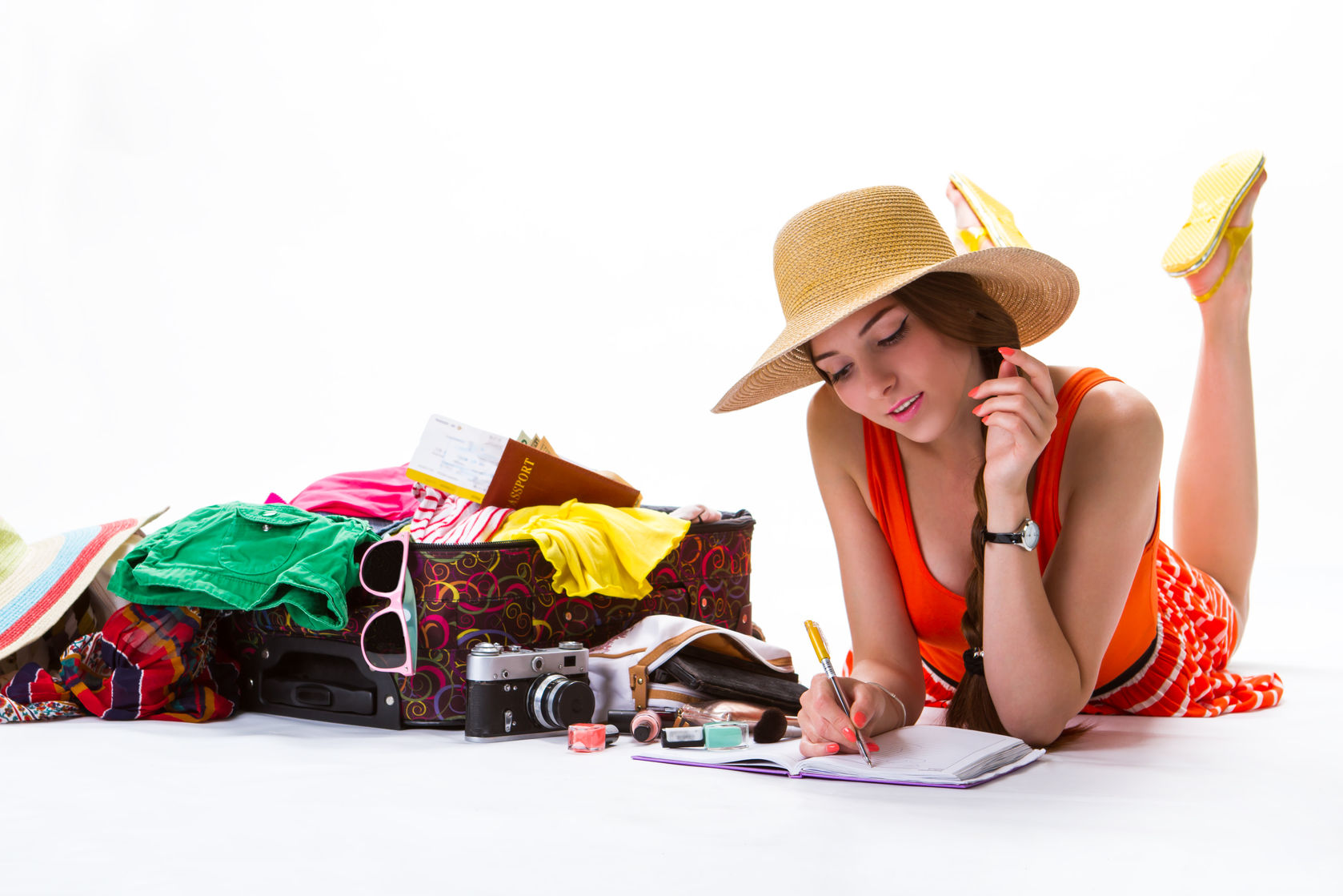 Vrouw Vakantie Zomer Koffer