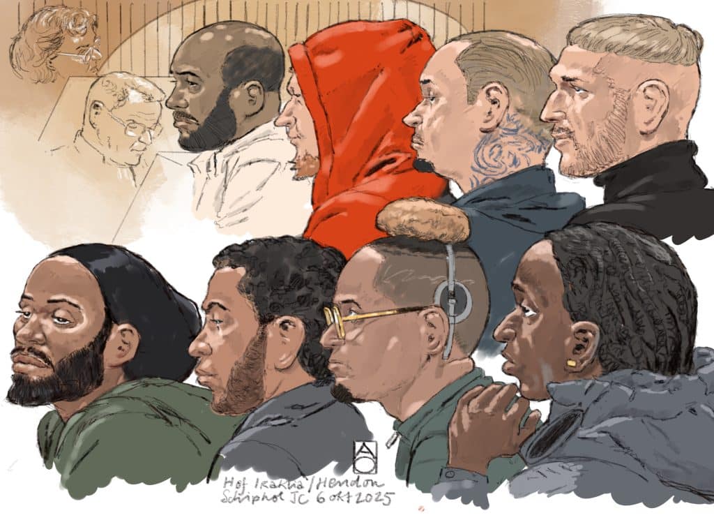 Rechtbanktekening: Hoger Beroep Moord Peter R. De Vries