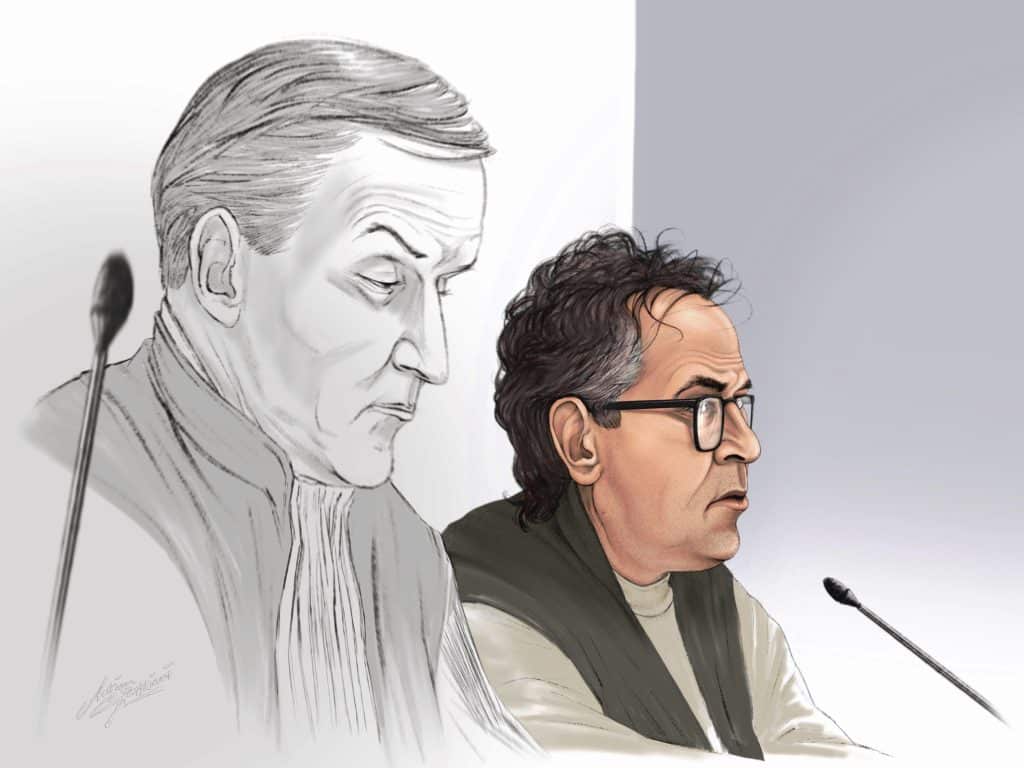 Rechtbanktekening: Inhoudelijke Behandeling Rechtszaak Marco Borsato