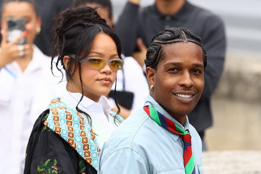 Rihanna Asap Rocky Dior Homme: Outside Arrivals Paris Fashion Week Menswear Spring/summer 2026