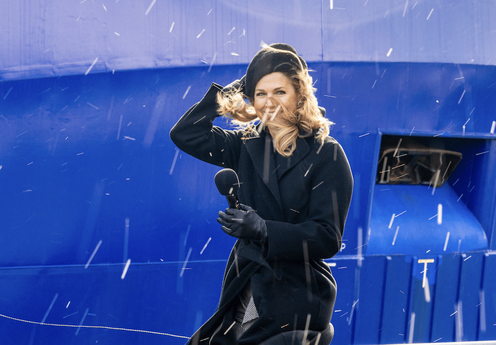 Koningin Máxima champagnedouche