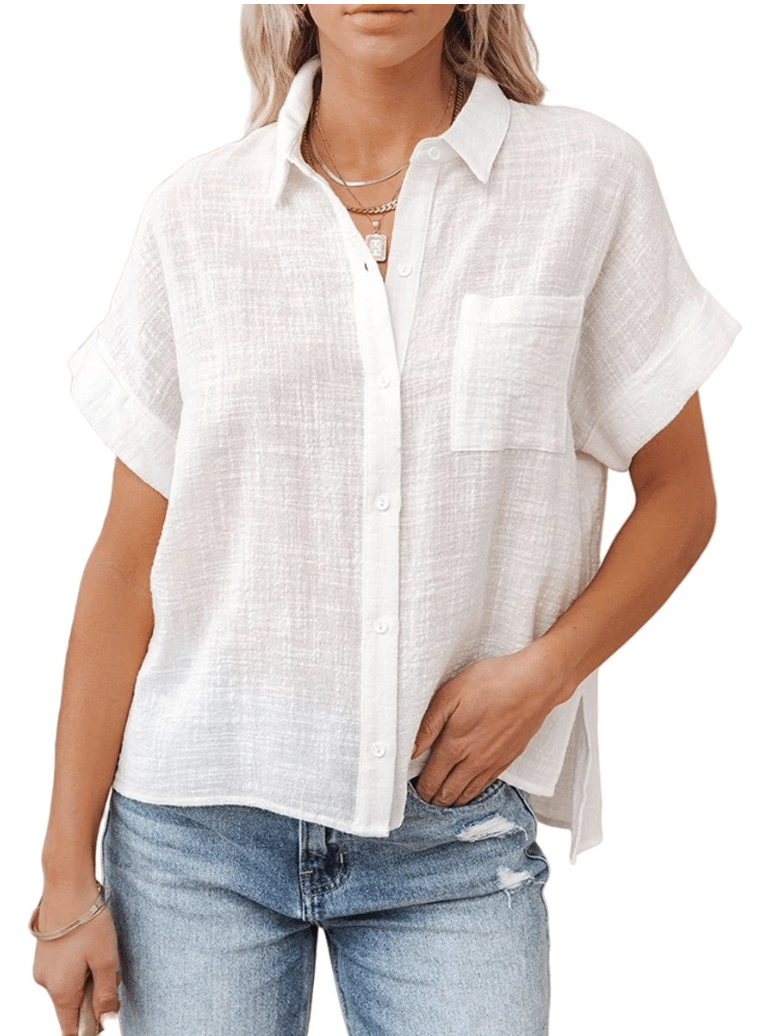 Linnen Blouse Dames Wit Bol.com