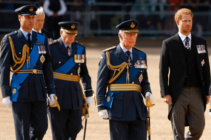 Koning Charles, prins William en prins Harry Getty Images