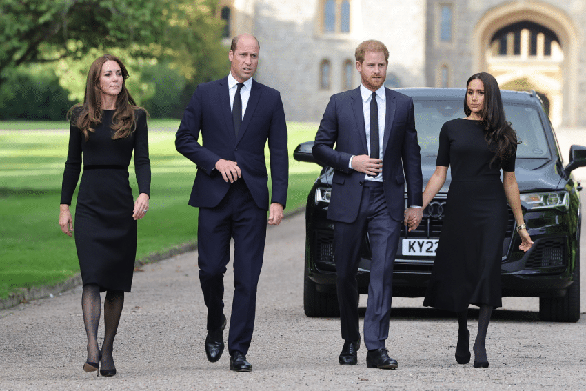 Prinses Catherine, prins William, prins Harry en Meghan Markle Getty Images